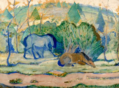 Horses at Pasture by Franz Marc