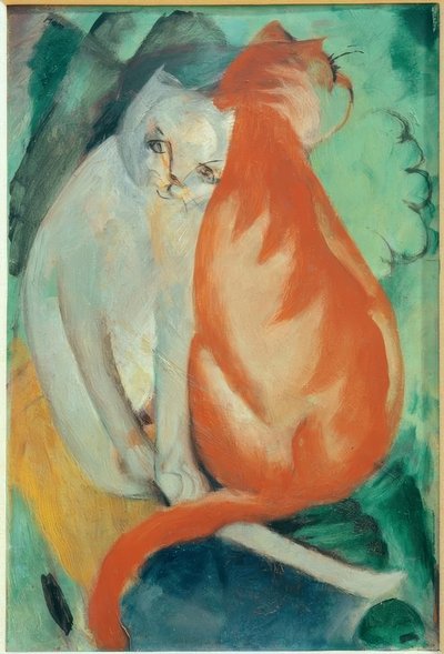 Cats, Red and White by Franz Marc