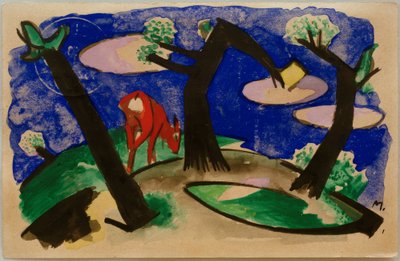 Landscape with Red Animal by Franz Marc