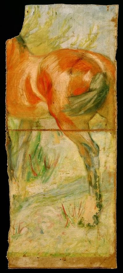 Horse in Front of Large Bush by Franz Marc