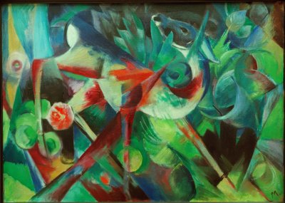 Deer in Flower Garden by Franz Marc