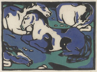 Resting Horses by Franz Marc