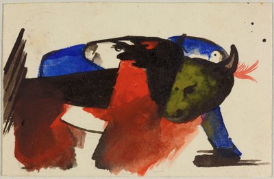 Two Animals, Postcard from Sindelsdorf to Wassily Kandinsky in Munich by Franz Marc