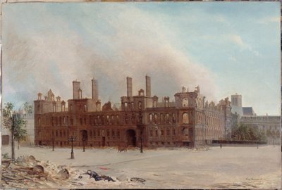 The Hôtel de Ville after the fire of 1871 by Franz Moormans