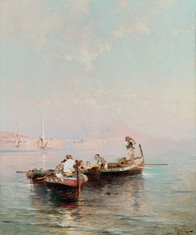 Fishing Boat in the Bay of Naples by Franz Richard Unterberger