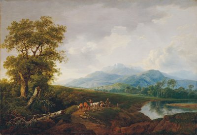 Landscape with Snow Mountain by Franz Scheyerer