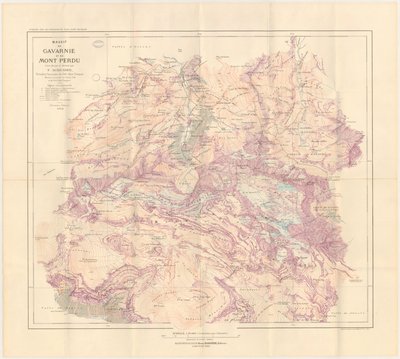 Map of the Gavarnie Massif and Mont Perdu, 1914 by Franz Schrader