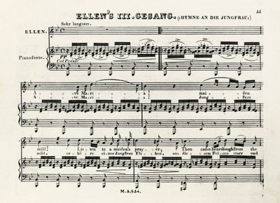 Initial notes of Ave Maria by Franz Schubert by Franz Schubert