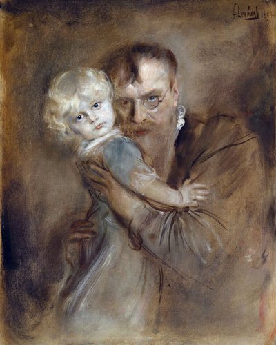 Self-portrait with Daughter Marion by Franz Seraph von Lenbach