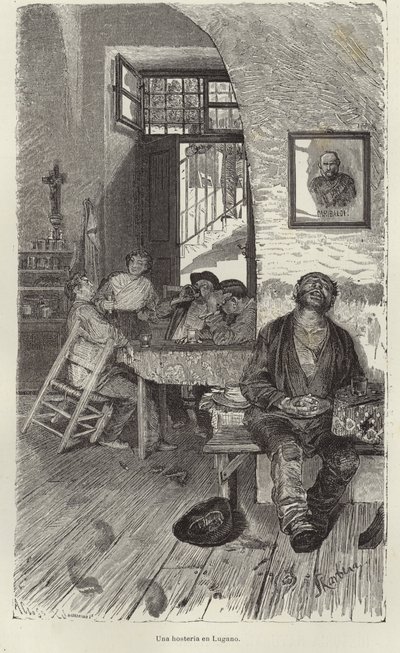 An Inn in Lugano by Franz Skarbina
