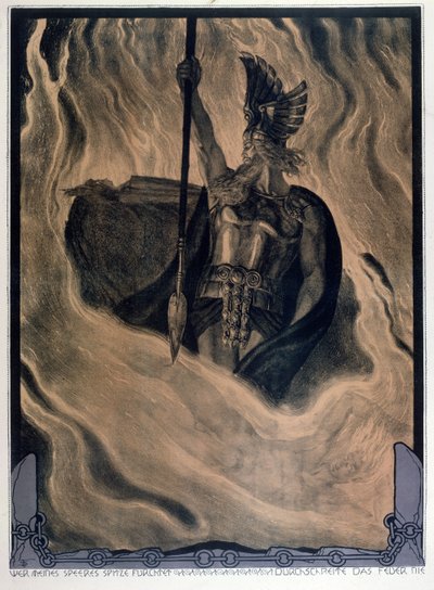 Odin Calling Up the Fire, c.1914 by Franz Stassen