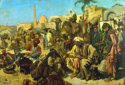 A Market in Cairo by Franz Theodor Wurbel