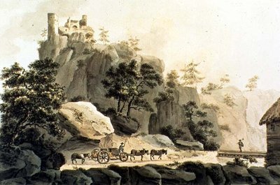 View of the Ribeauville Road and the Grand Ribeauville Castle by Franz Walter
