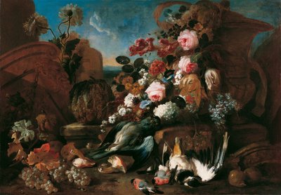 Still Life with Flowers, Dead Birds, and Ruins by Franz Werner Tamm