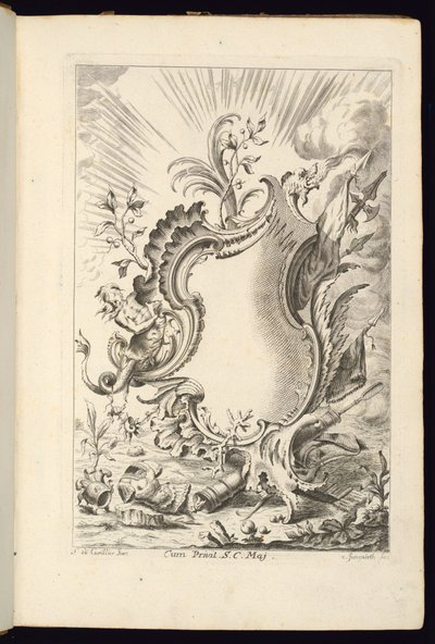 Cartouche with Dragon, Book of Cartouches for Different Uses by Franz Xaver Andreas Jungwierth