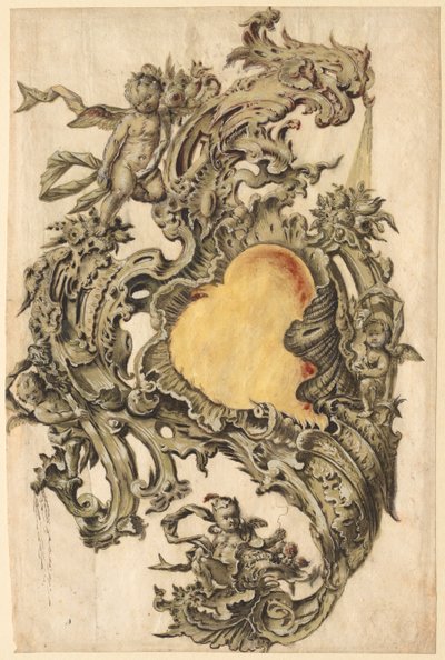 Cartouche with Putti by Franz Xaver Habermann
