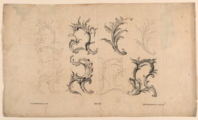 Rocaille Motif, from Set No. 76 by Franz Xaver Habermann