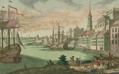 The Harbour in Boston, Massachusetts, c.1770-80 by Franz Xaver Habermann