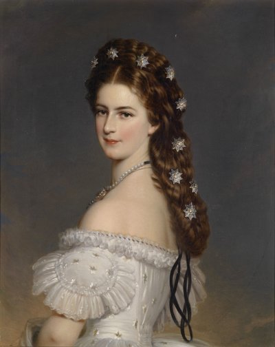 Empress Elisabeth of Austria with Diamond stars in her hair by Franz Xaver Winterhalter