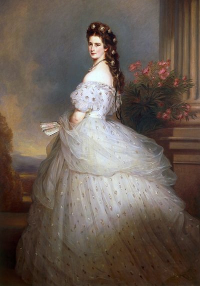 Portrait of Empress Elisabeth of Austria with Diamond Stars in Her Hair by Franz Xavier Winterhalter by Franz Xaver Winterhalter