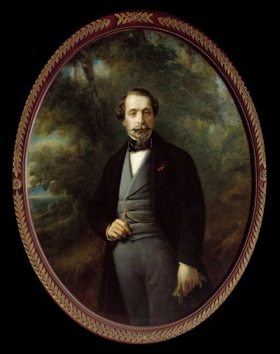 Portrait in Foot of Napoleon III (1808 - 1873). Painting by Francois Xavier (Franz Xaver) Winterhalter (1806-1873) by Franz Xaver Winterhalter