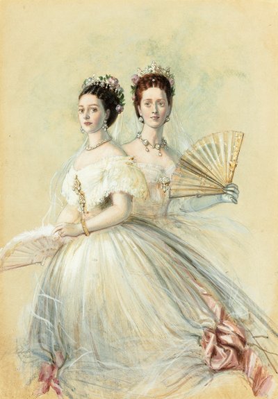 Portrait of Czarina Maria Feodorovna and her sister Alexandra, Princess of Wales by Franz Xaver Winterhalter
