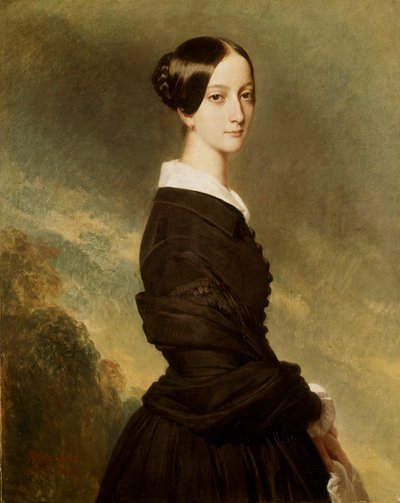 Portrait of Francoise Caroline de Bourbon Bragance, Princess of Joinville by Franz Xaver Winterhalter