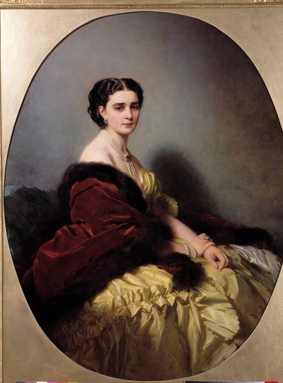 Portrait of Madame Narichkin. Painting by Xaver Winterhalter by Franz Xaver Winterhalter