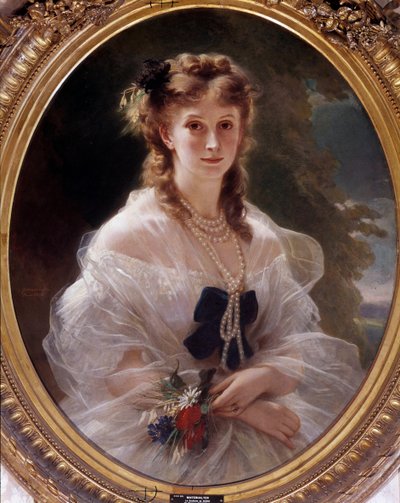 Portrait of the Duchess of Morny, Princess Troubestkoy. Painting by Franz Xaver Winterhalter (1806-1873) by Franz Xaver Winterhalter