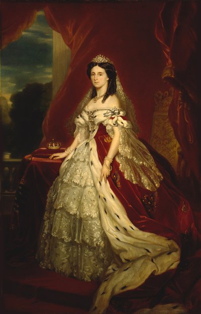 Princess Augusta of Saxe-Weimar-Eisenach 1811-1890, Queen of Prussia by Franz Xaver Winterhalter School of .