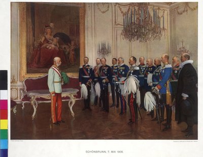 Visitation of the German Prince of the Federations on 8th May 1908 in Castle Schoenbrunn by Franz von (after) Capot