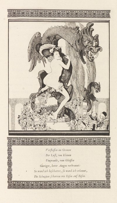 Illustration for Das Schöne Mädchen von Pao by Otto Julius Bierbaum, 1909-1910 by Franz von Bayros