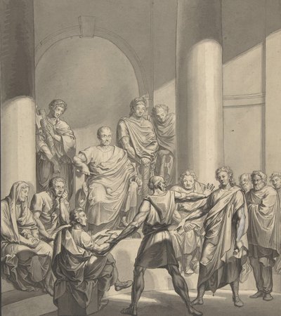 Assembly of Roman Figures, from Regulus, a play by Collin, 19th century by Franz von Hauslab