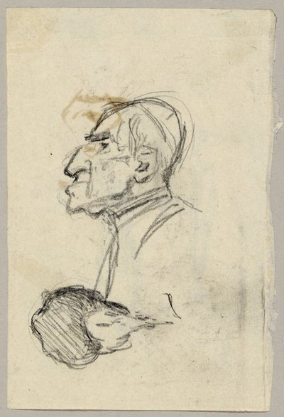 Portrait Study of a Cardinal, verso: Mule in Rear View (?) by Franz von Lenbach
