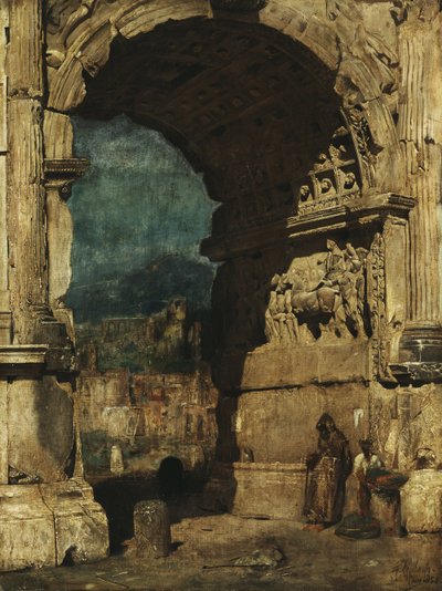 Study for the Painting The Arch of Titus in Rome by Franz von Lenbach