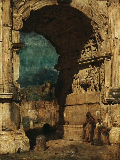 Study for the Painting The Arch of Titus in Rome by Franz von Lenbach