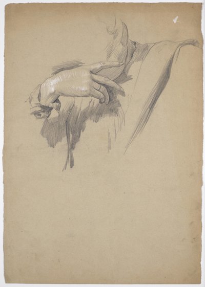 Detail Study for the Painting "Leonardo Plays Chess with His Muse" by Franz von Matsch