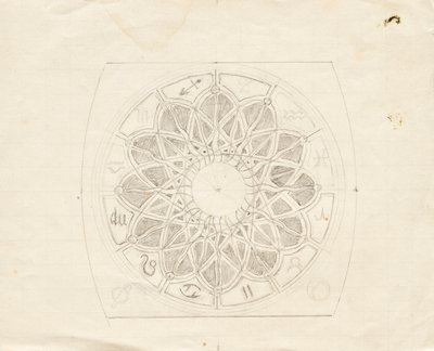 Sketch for the Dial of the Anchor Clock (?) by Franz von Matsch