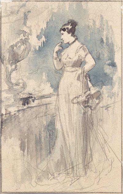 Lady in a Long Dress by Franz von Persoglia