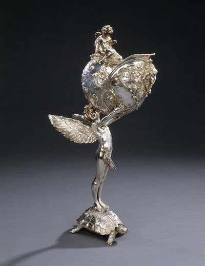 A W.M.F. Electroplated Bronze Sculptural Flower Holder, Designed by Franz von Stuck by Franz von Stuck