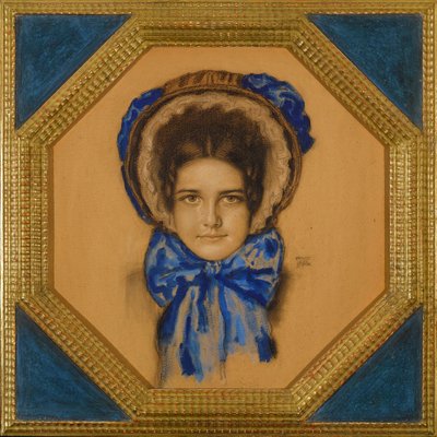 Daughter Mary with a Poke Bonnet by Franz von Stuck