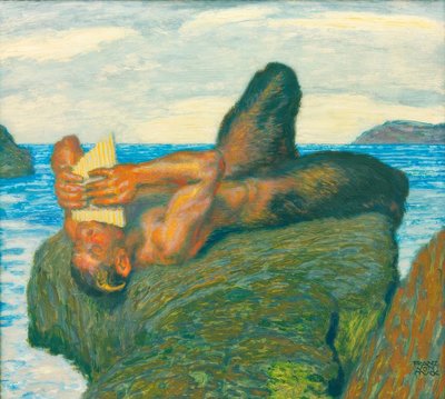 Faun Playing Syrinx by the Sea by Franz von Stuck