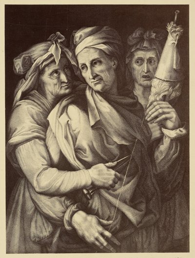 Drawing of Three Women by Fratelli Alinari