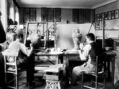 Decorators in the Ginori Factory, in Doccia Near Florence by Fratelli Alinari Fratelli Alinari