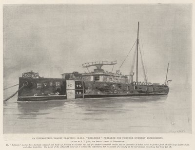 An Interrupted Target Practice, HMS Belleisle prepared for further Gunnery Experiments by Fred T. Jane