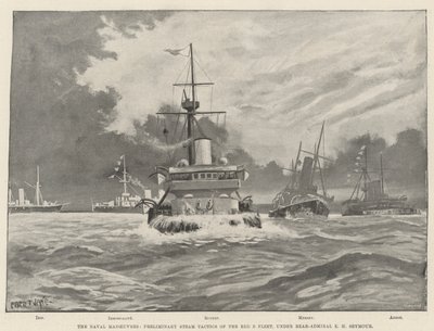The Naval Manoeuvres, Preliminary Steam Tactics of the Red B Fleet, under Rear-Admiral E H Seymour by Fred T. Jane
