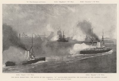 The Naval Manoeuvres, the Battle of the Casquets, X Battle-Ships Relieving the Blockade of the Channel Islands by Fred T. Jane