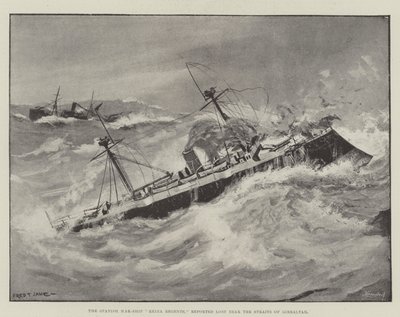 The Spanish War-Ship, Reina Regente, Reported Lost Near the Straits of Gibraltar by Fred T. Jane