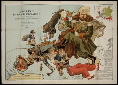 Angling in Troubled Waters. A Serio-Comic Map of Europe by Fred W. Rose