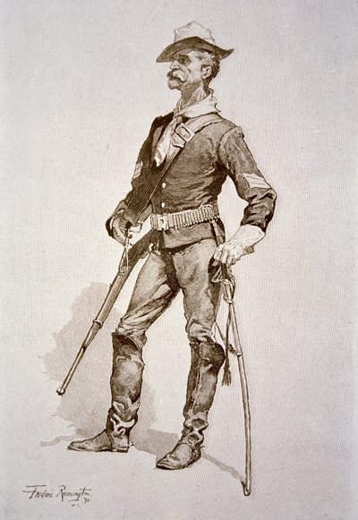 A Sergeant of US Cavalry, after a drawing of 1890 by Frederic (after) Remington